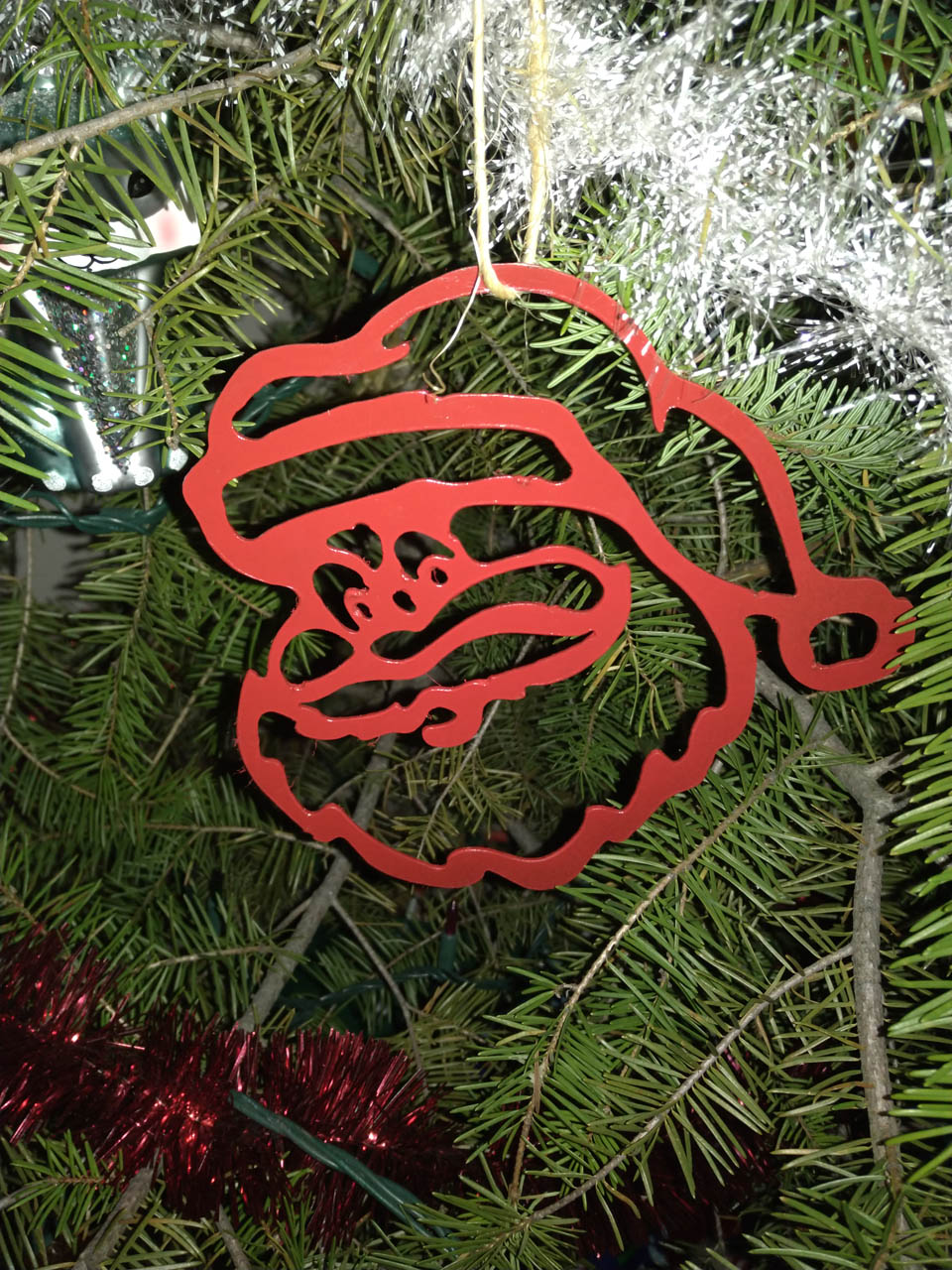 Blue Star Fabrication - Christmas Cutoutssanta ornament painted