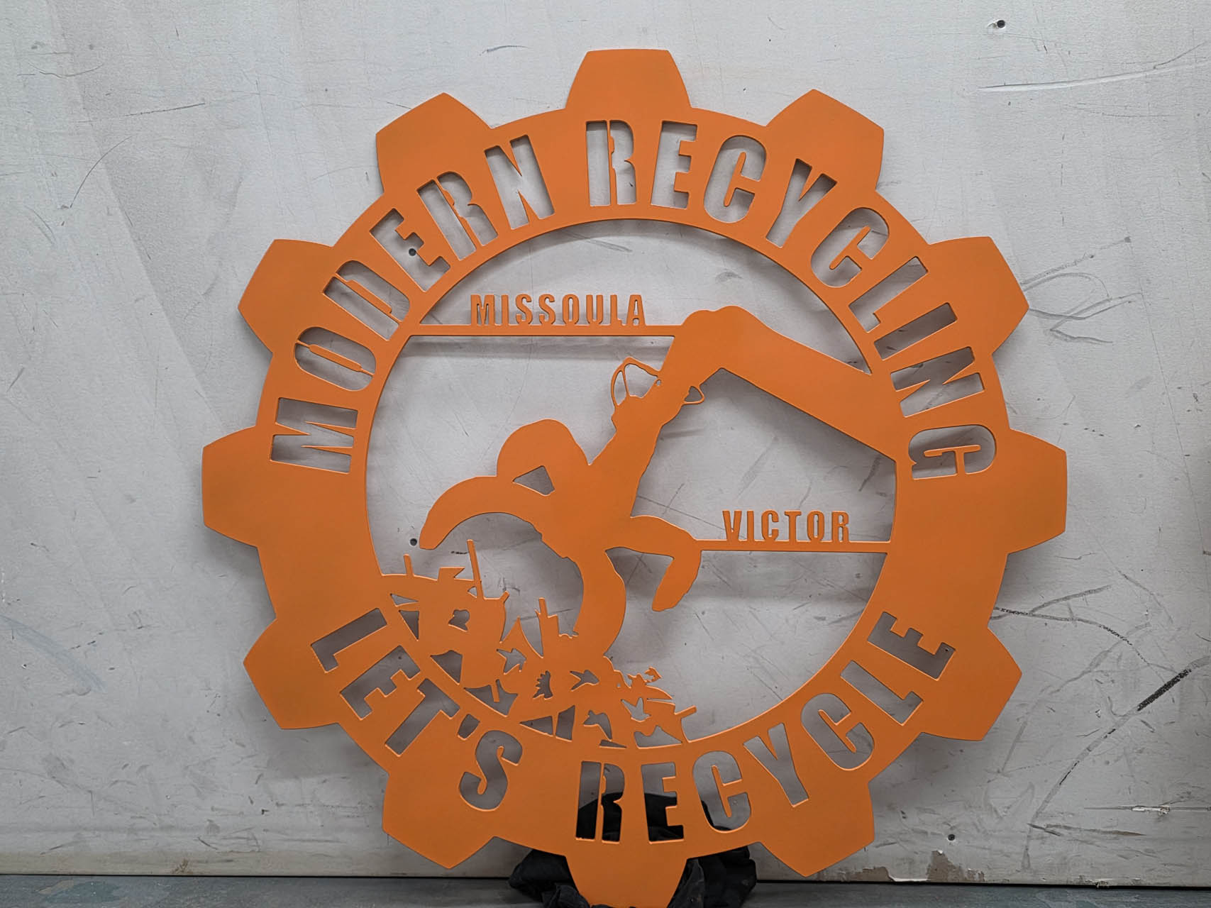 Blue Star Fabrication - Modern Recycling Sign #2