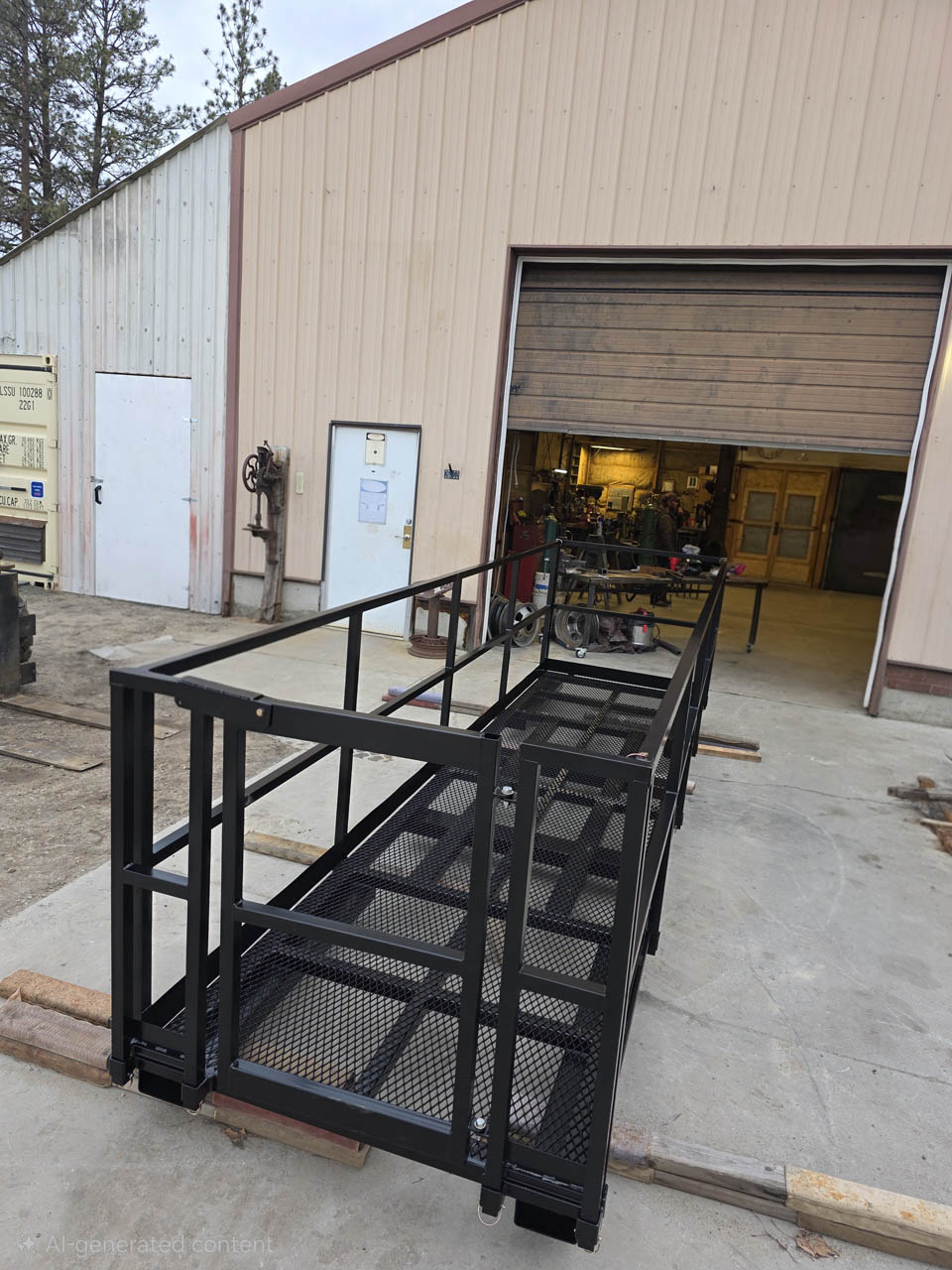 Blue Star Fabrication - Telehandler Platform with Removable Railing (2)